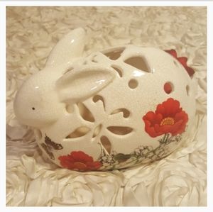 Tea Light Holder Rabbit Decor Ceramic